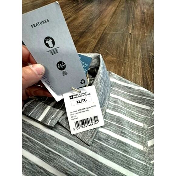 NWT!! Mountain Warehouse Active Gray & White Polo, ISOCOOL, Size XL, - Picture 9 of 10